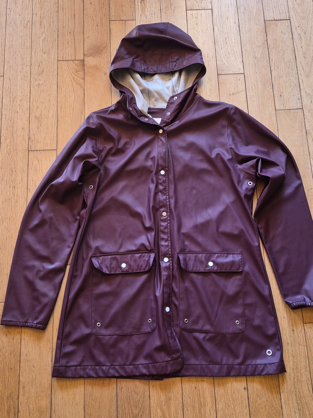 Herschel Supply Co Women's Burgundy Hooded Raincoat Jacket Size L